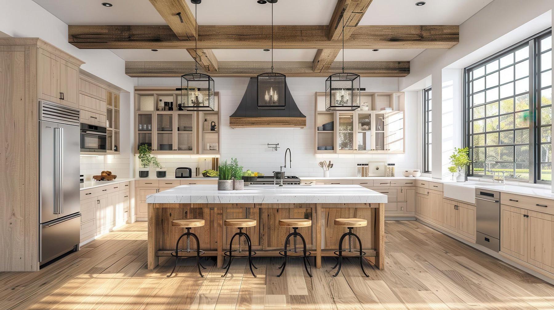 Flooring ideas for open floor plan by Newton